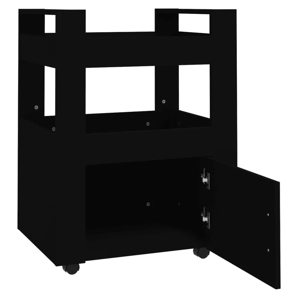  VidaXL Küchenwagen Schwarz 60x45x80 Cm Holzwerkstoff