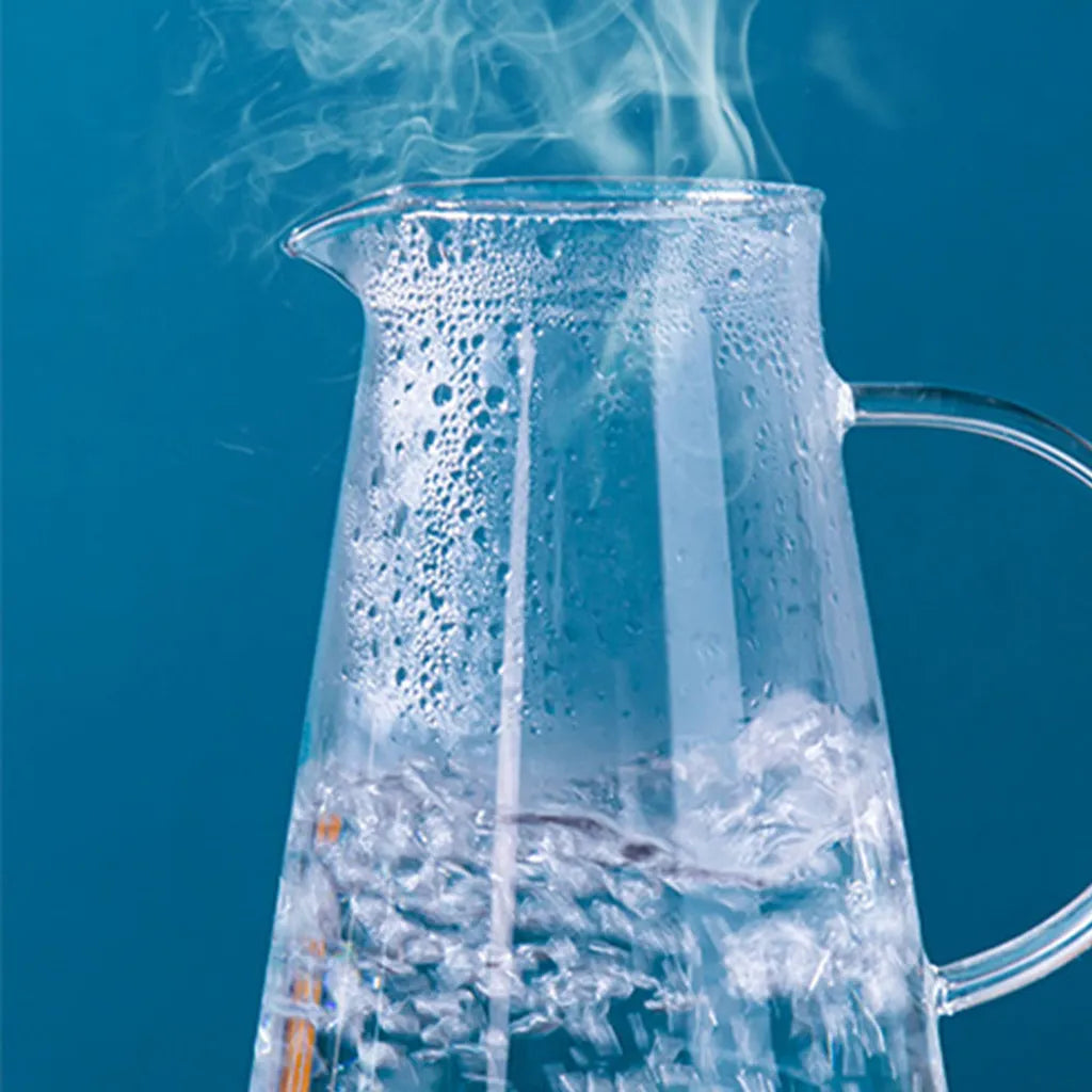  Glaskrug 2 Liter Karaffe Trinkflasche Aus Borosilikatglas Mit Deckel