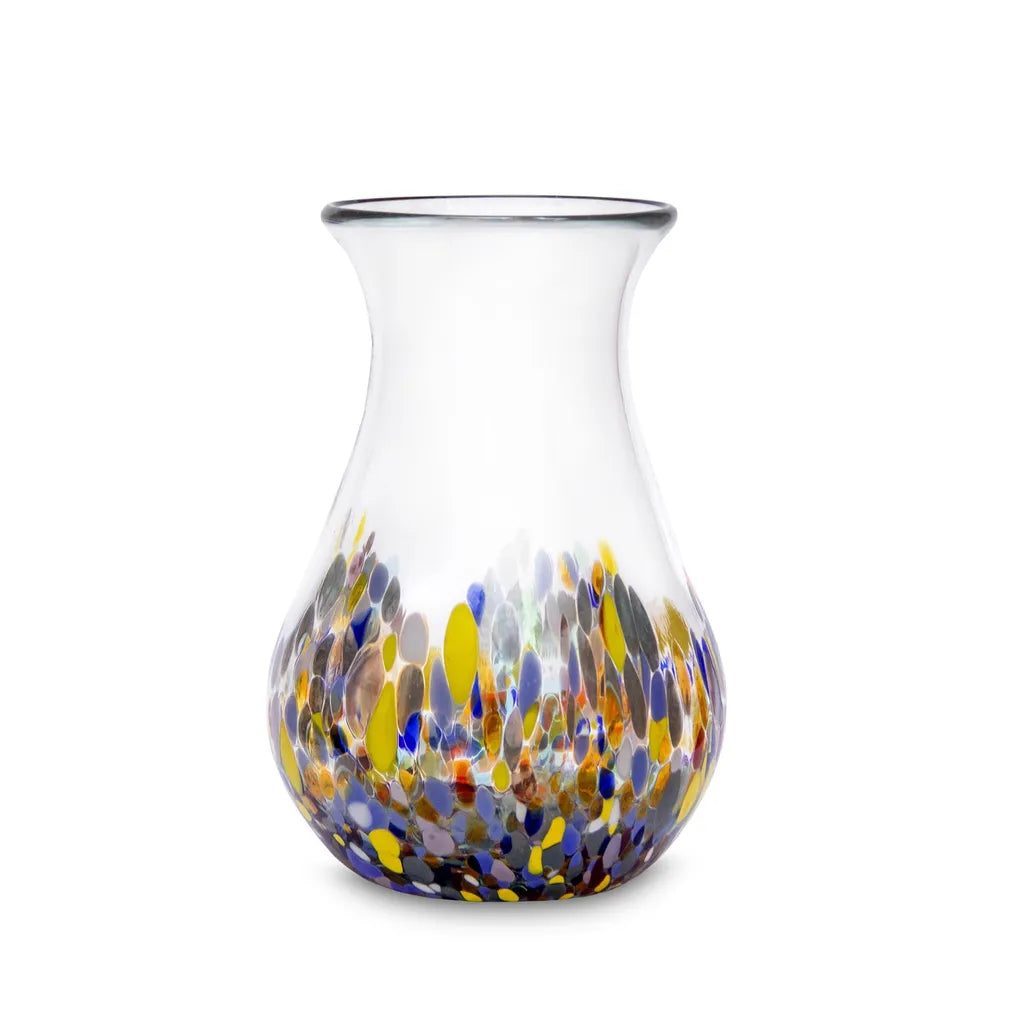  Dekovase Konfetti, Blumenvase Konfetti, Handgemachte Vase Konfetti, Karaffe Mundgeblasen
