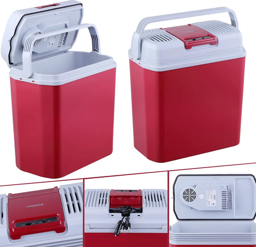  AREBOS 20 Liter Kühlbox Elektrisch, Klein, Zum Kühlen Und Warmhalten, Mit ECO Modus, 12/230 V Für Auto Und Steckdose, Kühltasche, Isoliertasche