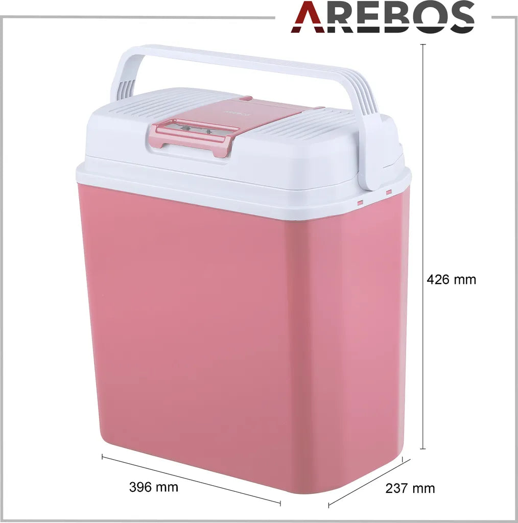  AREBOS 20 Liter Kühlbox Elektrisch, Klein, Zum Kühlen Und Warmhalten, Mit ECO Modus, 12/230 V Für Auto Und Steckdose, Kühltasche, Isoliertasche