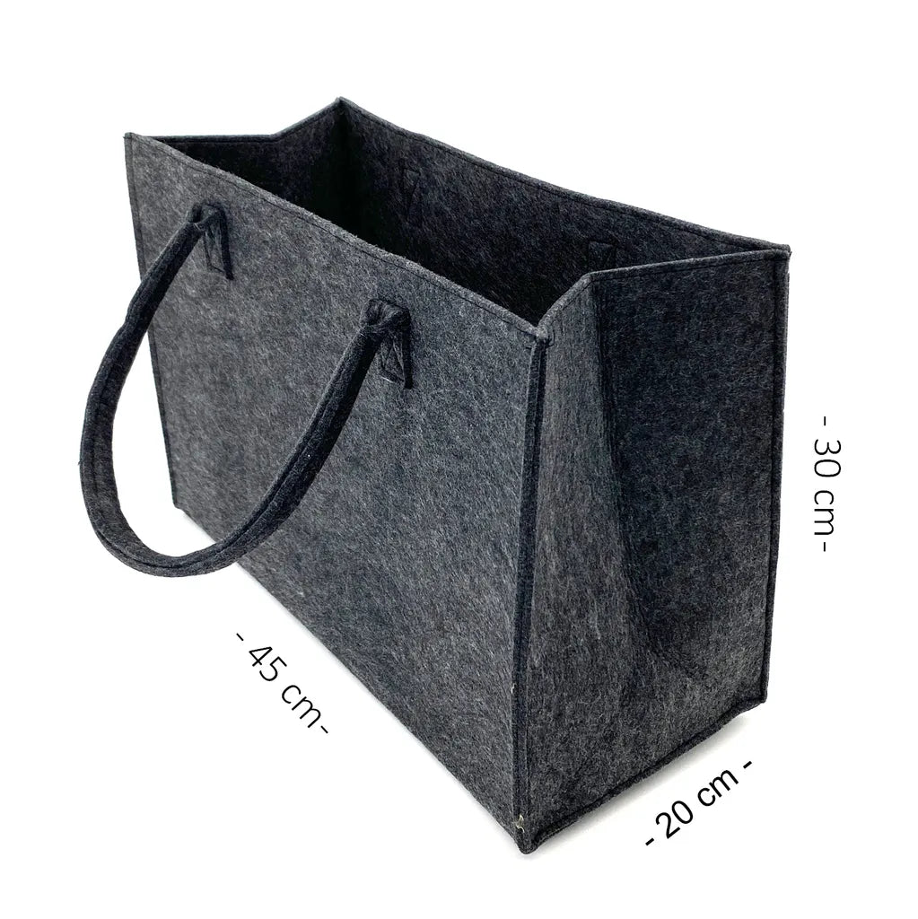  Heimtexland ® Allzweck Filztasche Shopper Tragetasche Filz Einkaufstasche Einkaufskorb Kaminholz Korb Aufbewahrung XL Tasche Typ717 Anthrazit