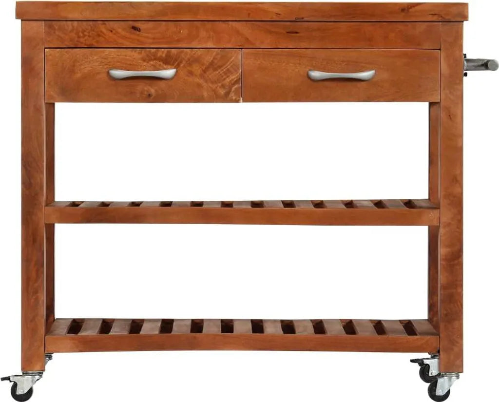  VidaXL Servierwagen 100x48x89 Cm Massivholz Akazie
