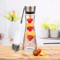  Wasserkaraffe Glas 1 L Mit Früchtespieß Edelstahl Ausguss