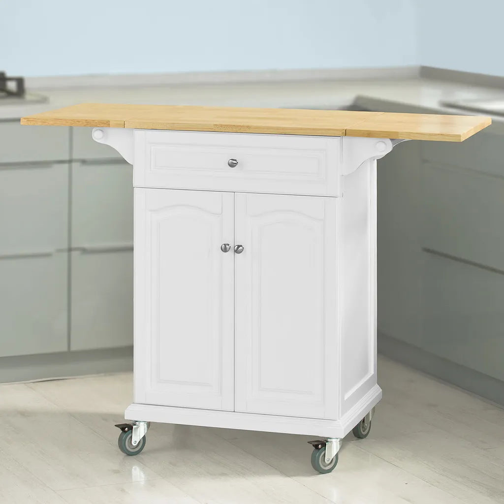  SoBuy® Servierwagen, Küchenwagen,mit Klappbare/erweiterbarer Arbeitsfläche, FKW36-WN