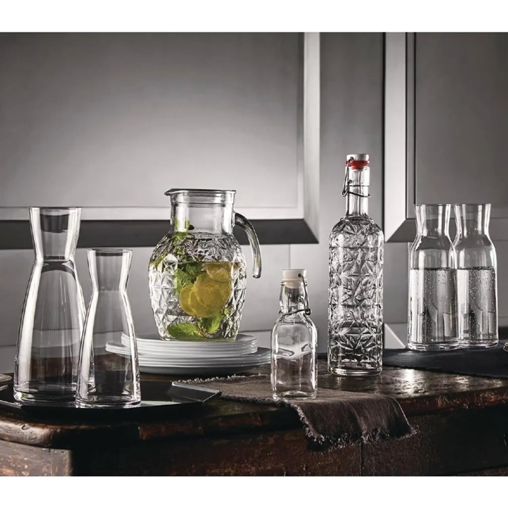  Karaffe, Wasserkaraffe, Glas, Transparent, 0.5 L, Ø 8.4 Cm, Höhe: 20.4 Cm