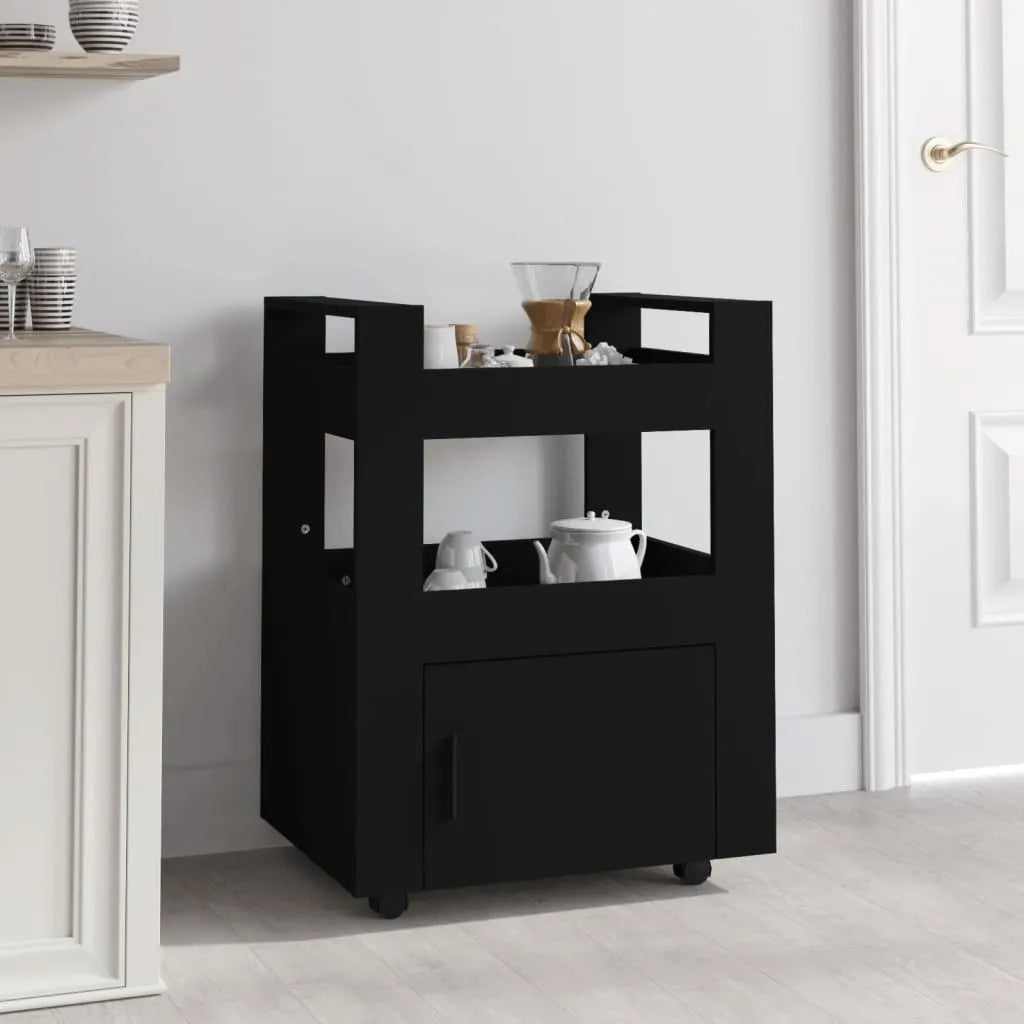  VidaXL Küchenwagen Schwarz 60x45x80 Cm Holzwerkstoff