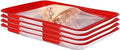  Konservierungsschale Für Lebensmittel Waste Food Preservation Tray Vakuum Frische Aufbewahrung Tablett Mit Elastischen Film Schnalle Dichtung Vorratsbehälter Set Küchenhelfer (4pcs)