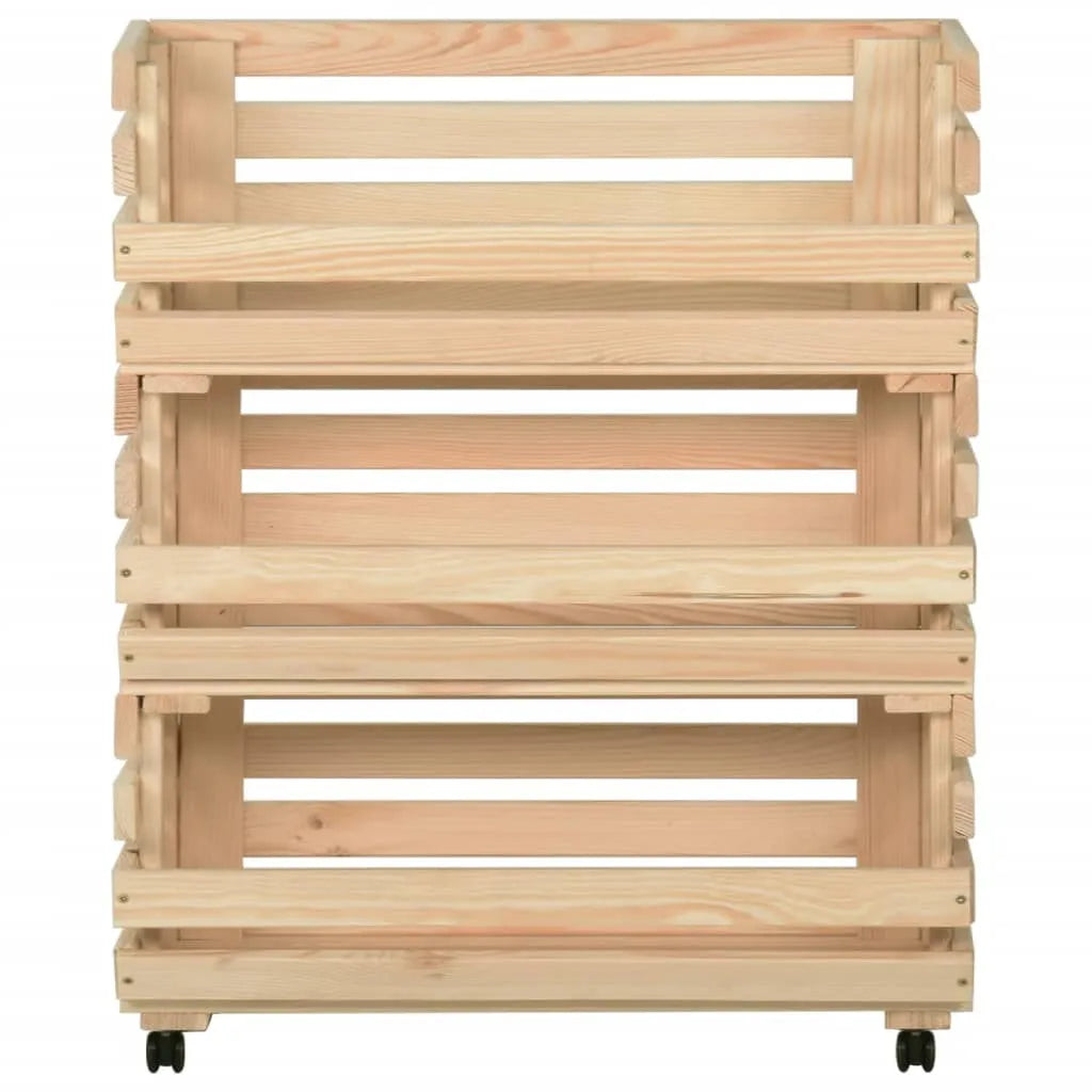  VidaXL Gemüsewagen 77x30x80 Cm Massivholz Kiefer