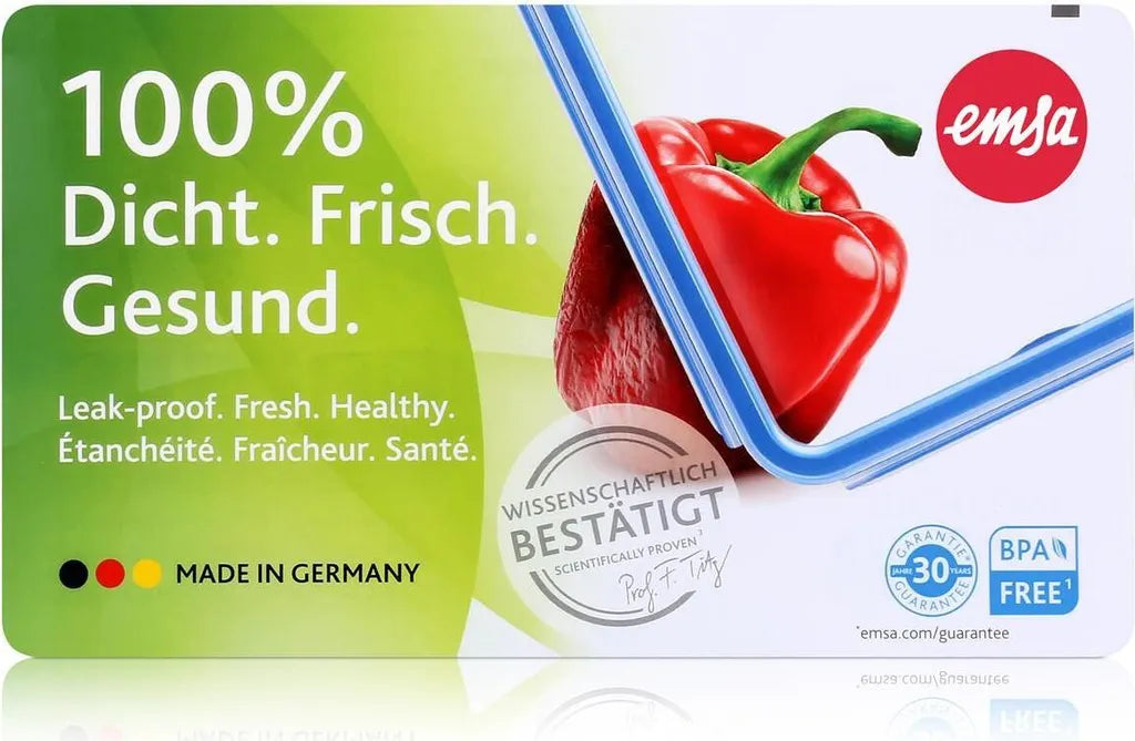 Emsa Clip & Close Frischhaltedosen 3er-Set á 0,55 L, Blau