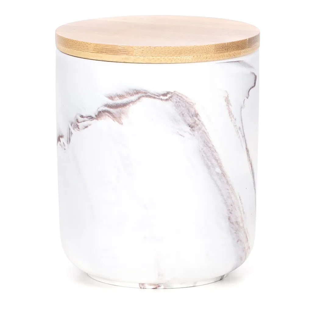  Vorratsdose Keramik Marmor Optik Behälter Aufbewahrung 8,5 X 8,5 X 9,5 Cm Taupe