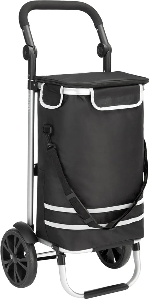  Monzana 2in1 Einkaufstrolley 56L Bis 50 Kg Klappbar Abnehmbare Tasche Handwagen Einkaufswagen Einkaufshilfe Roller, Farbe:schwarz