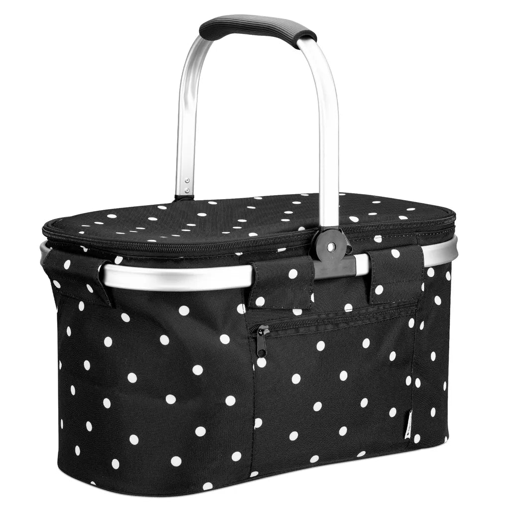  Navaris Thermo Einkaufskorb Kühltasche Faltbar - 27L Kühlkorb Picknickkorb Isolier Korb - 43x26cm Einkaufstasche Coolerbag Auslaufsicher In Schwarz