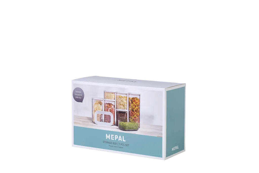  Mepal Vorratsdosen Modula 7-teilig – Starter-Set – Ideal Für Die Aufbewahrung Von Trockenen Lebensmitteln – Spülmaschinenfest, Kunststoff, Weiß