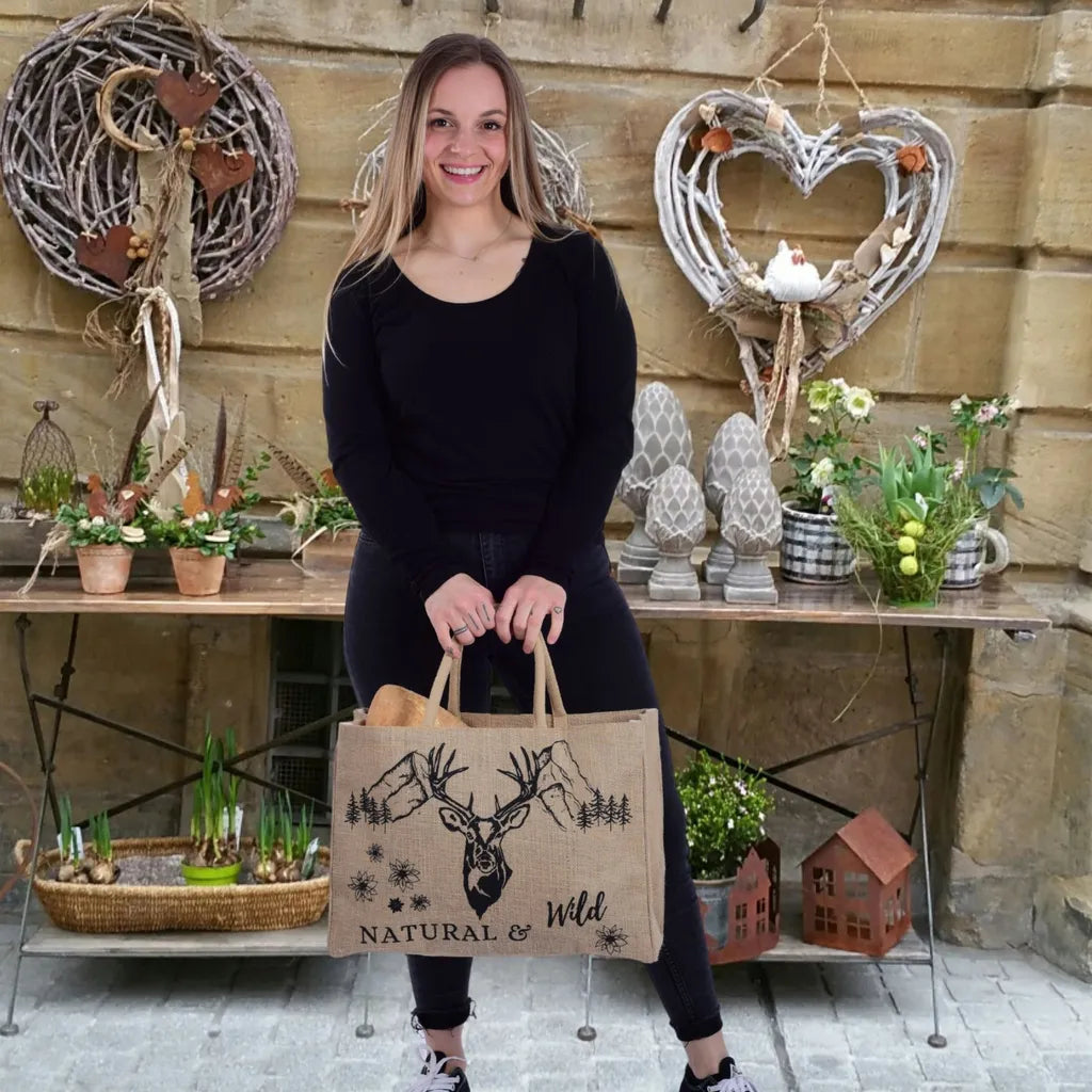  Domelo Damen Groß Einkaufskorb, 100% Jute Vegan Tasche, Shopper Korbtasche, Shopping Bag, Diese Handtasche Ist Nachhaltige Produkte, Strohtasche Strandtasche, Geschenke Für Frauen