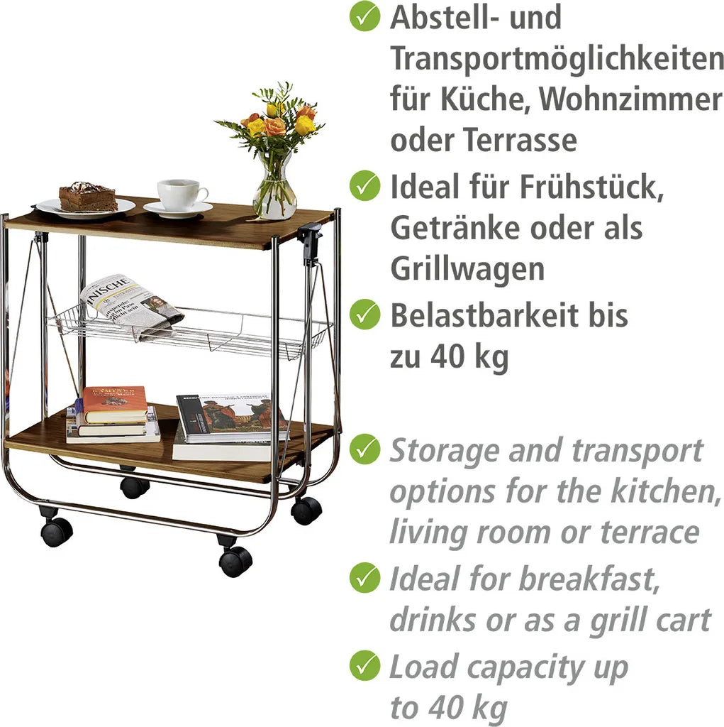 Wenko Servierwagen Dinett Deluxe Walnuss