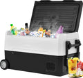  Merax Elektrisch Kühlbox Mit Kompressor 31.5L Schwarz, Mini Kühlschrank Tragbar Kühlleistung Bis -20° C, Gefrierbox 12/24 V Und 230 V Für Büro, Auto, Camping, Garten