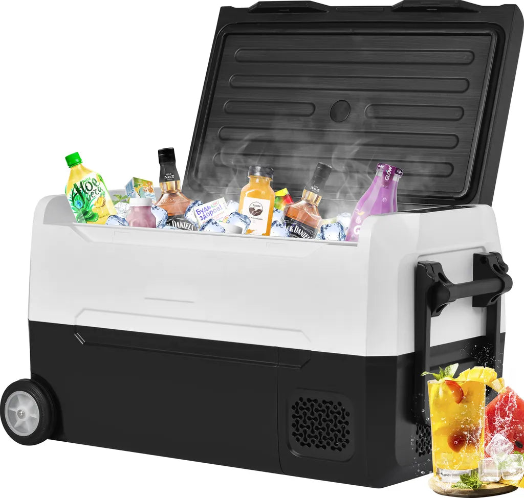  Merax Elektrisch Kühlbox Mit Kompressor 31.5L Schwarz, Mini Kühlschrank Tragbar Kühlleistung Bis -20° C, Gefrierbox 12/24 V Und 230 V Für Büro, Auto, Camping, Garten