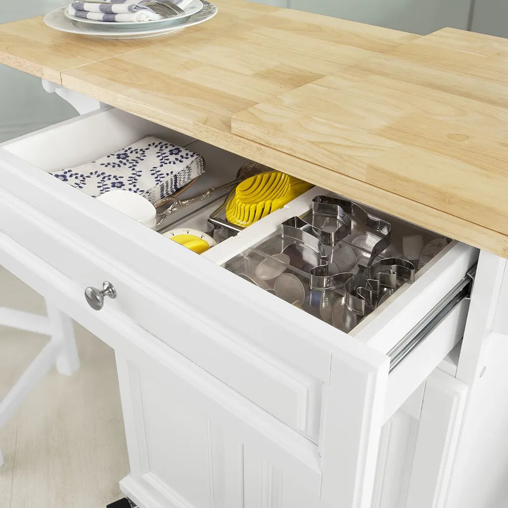  SoBuy® Servierwagen, Küchenwagen,mit Klappbare/erweiterbarer Arbeitsfläche, FKW36-WN