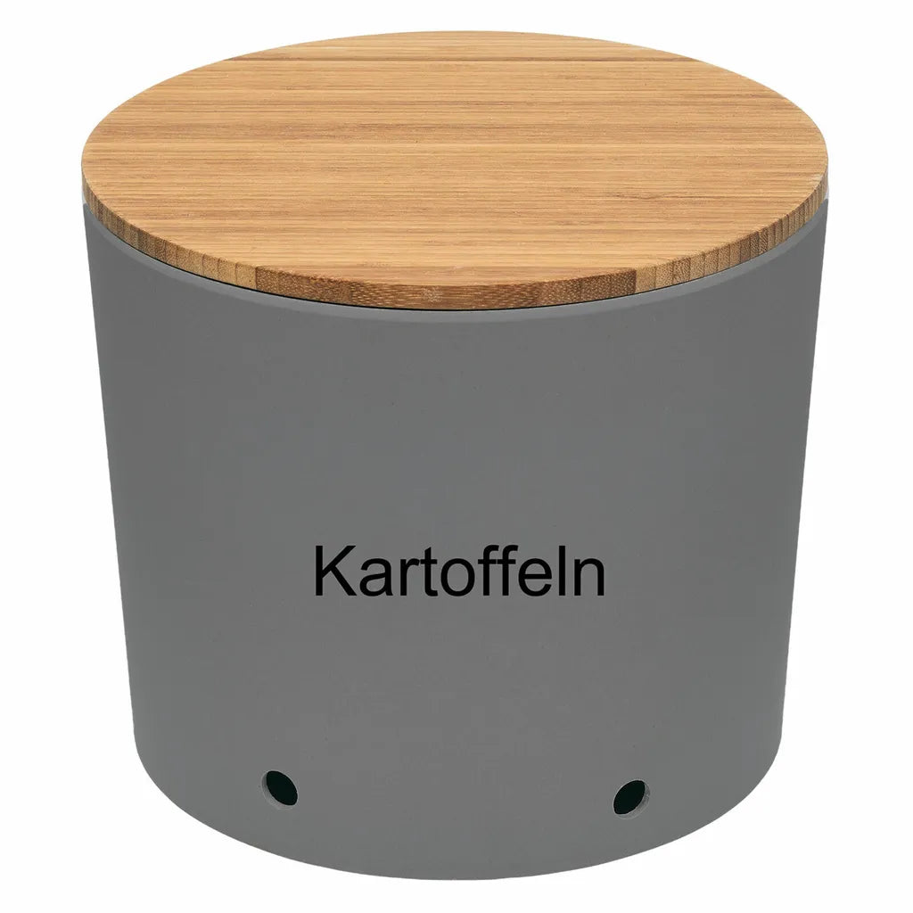  LS-LebenStil Natur Design Holz Kartoffeltopf 23x20cm Mad E In Germany Grau Silber