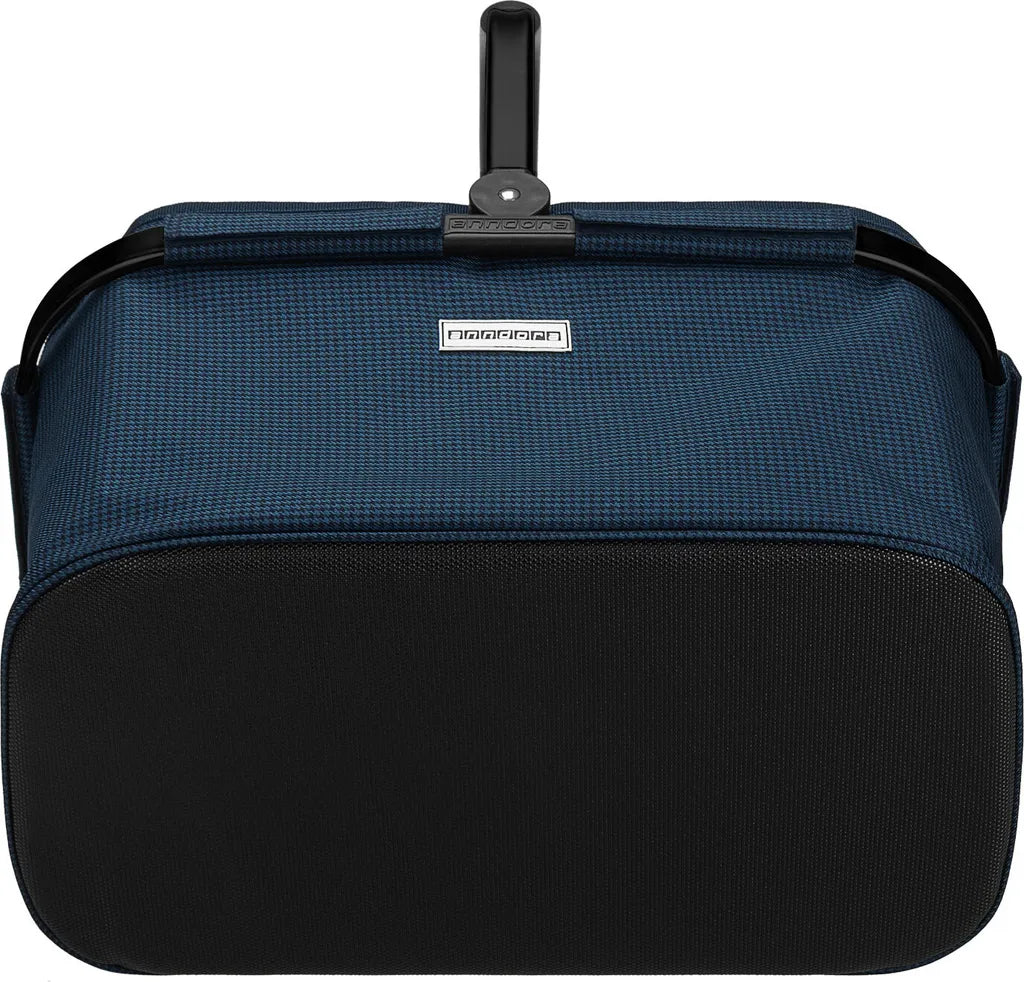  Anndora Einkaufskorb - Henkelkorb Blau Hahnentritt48 Cm Breit - Hahnentritt