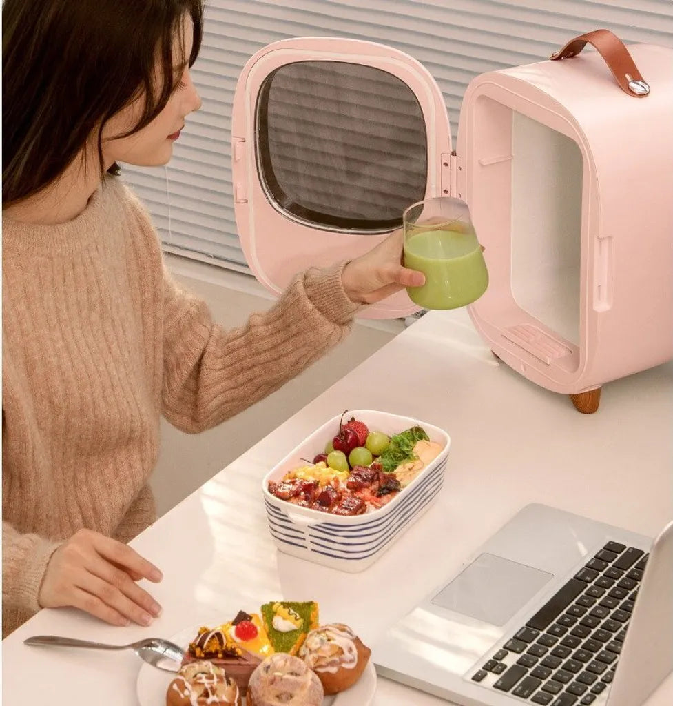  Baseus Mini Beauty Kühlschrank Für Kosmetik Reisekühlschrank Mit Heizung 8l 220V EU / 12V Weiß