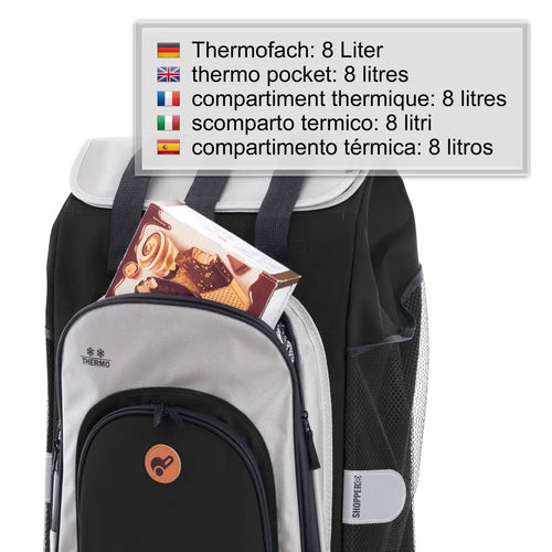  Andersen Shopper Royal Treppensteiger Alu Klappbar Mit Rad Ø 3 X 13cm Und 62 Liter Tasche Hydro 2.0 Schwarz Mit Kühlfach