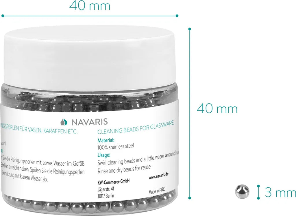  Navaris Reinigungsperlen Aus Edelstahl Für Karaffen Flaschen - 1.000 Reinigungskugeln Set - Kugeln Für Dekanter Vase Glas Glaskaraffe Wasserkaraffe Reinigen