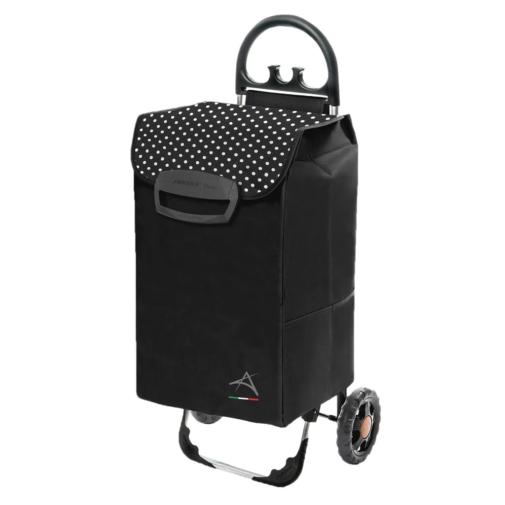  Einkaufstrolley HIMY XL Schwarz Gepunktet Mit 78l Fassung & Seitentaschen