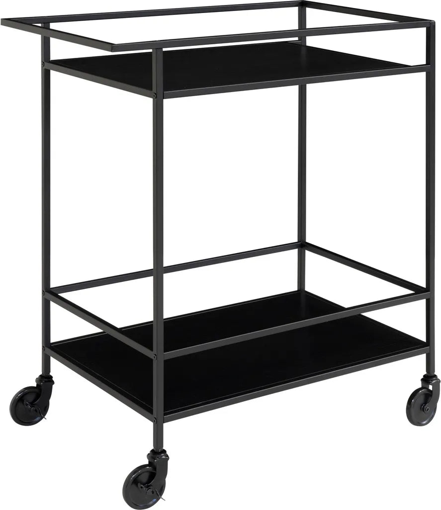  House Nordic Vita Servierwagen Schwarz | Barwagen Mit Rollen Inkl. Bremsen | Schlichtes Metallgestell Im Industrie-Design