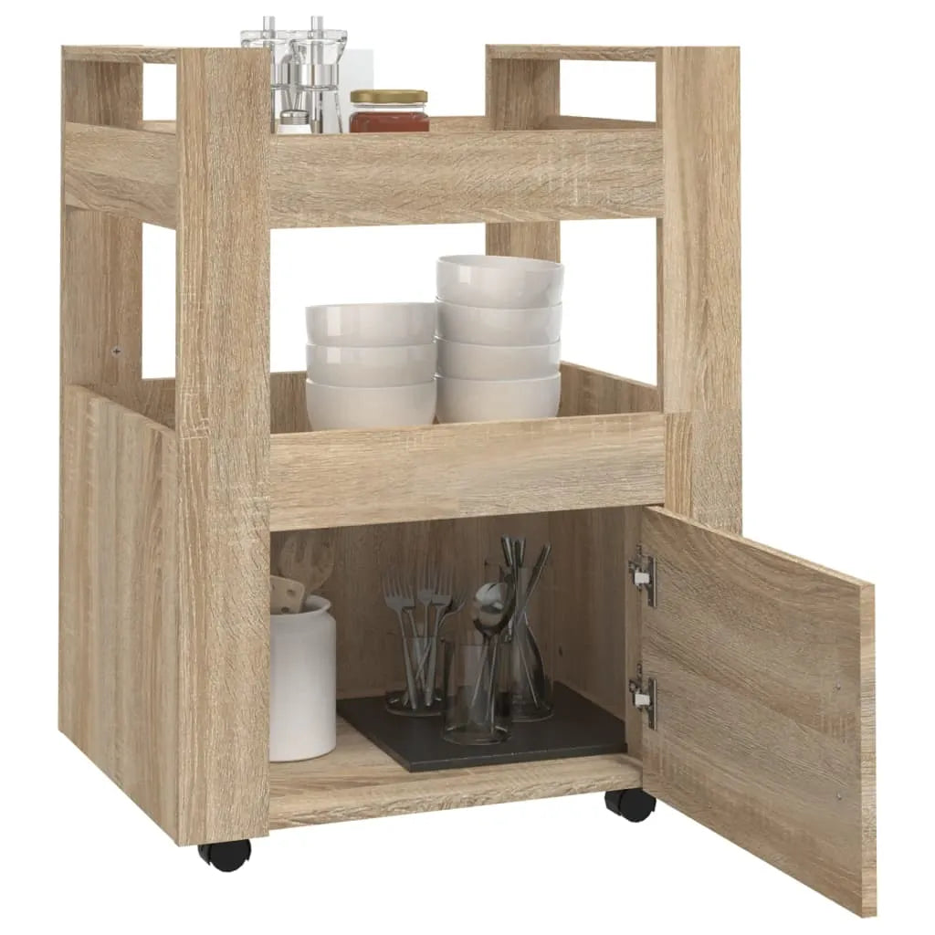  VidaXL Küchenwagen Sonoma-Eiche 60x45x80 Cm Holzwerkstoff