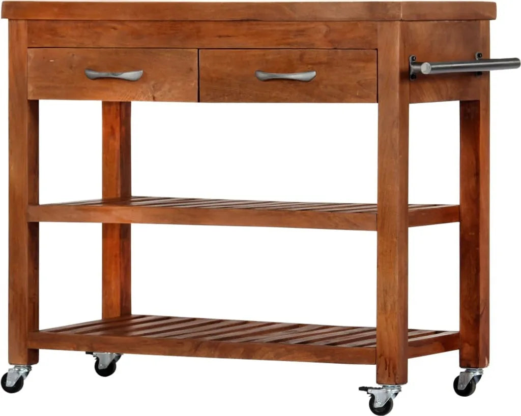  VidaXL Servierwagen 100x48x89 Cm Massivholz Akazie