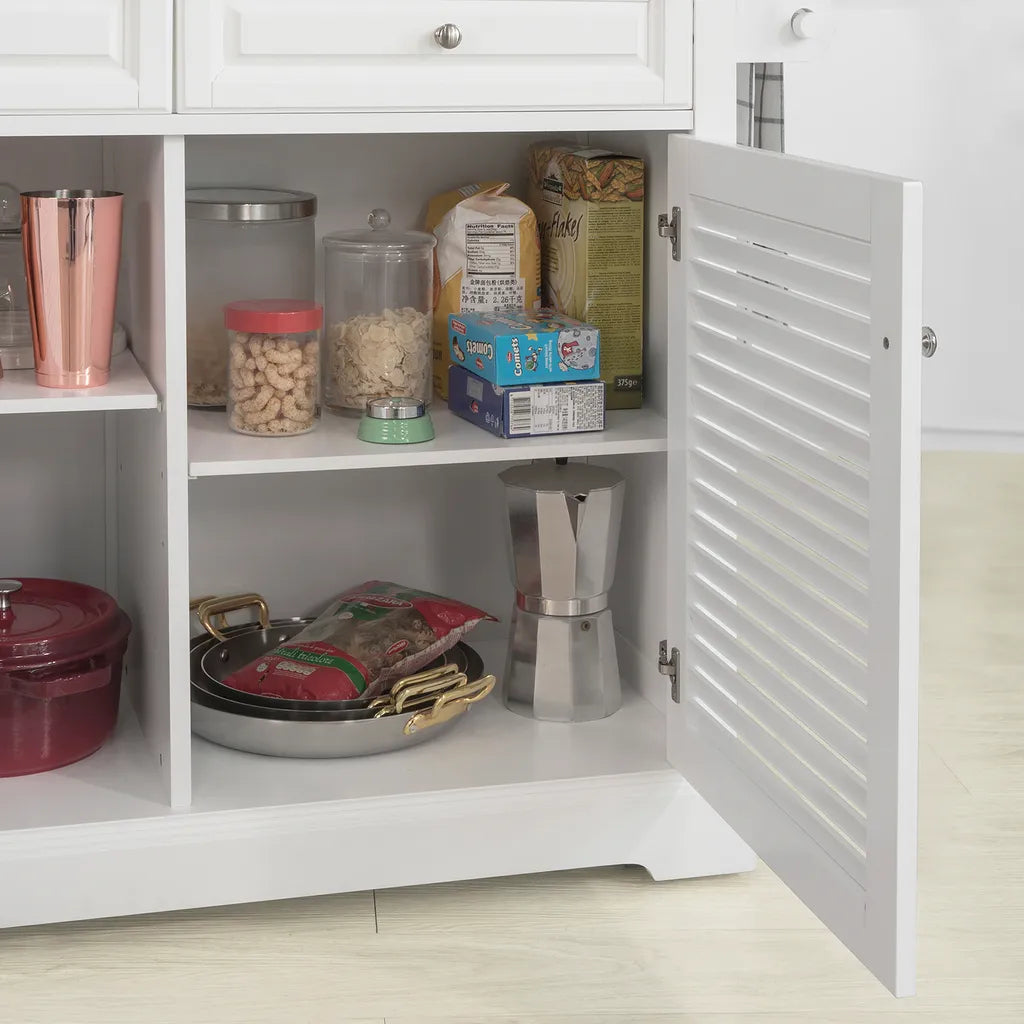  SoBuy FKW84-WN Kücheninsel Küchenwagen Mit Erweiterbarer Arbeitsplatte Küchenschrank Servierwagen Sideboard Auf Rollen Weiß