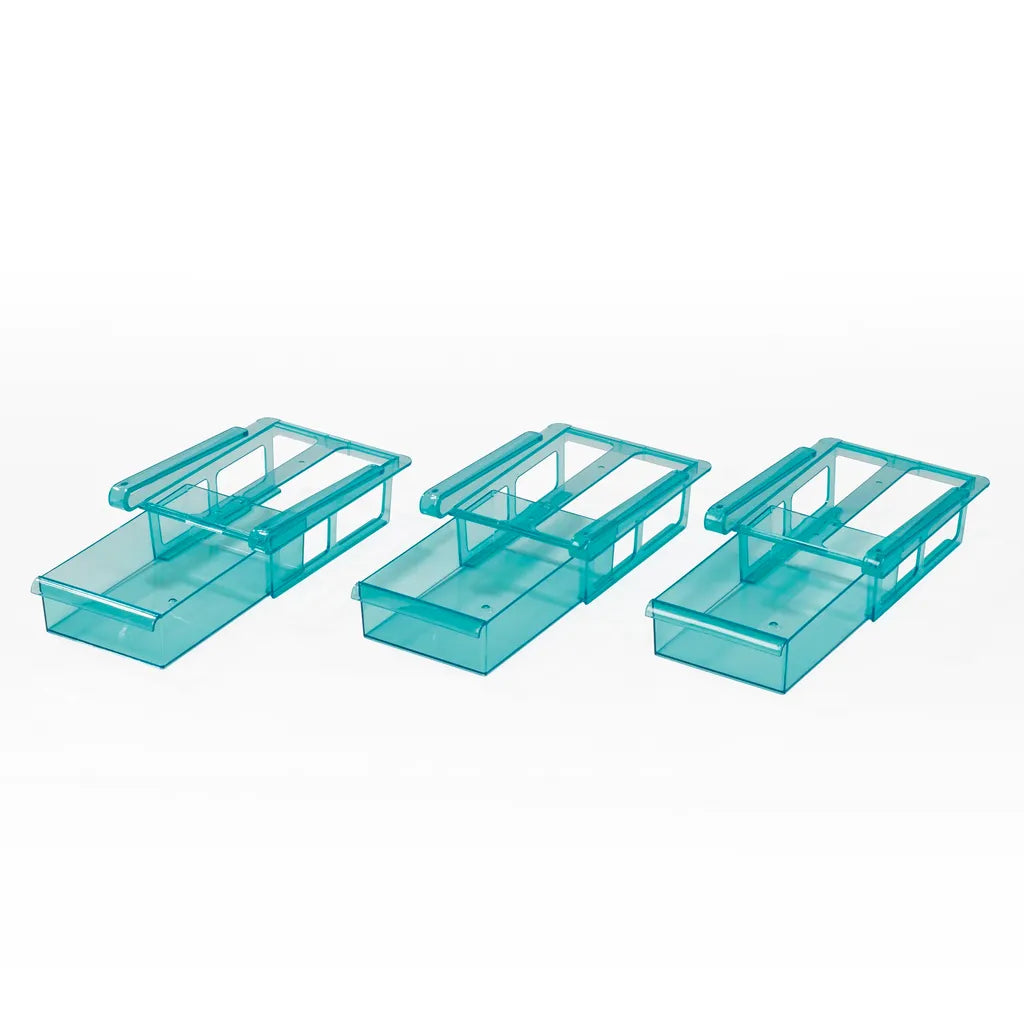  GOURMETmaxx Klemm-Schublade Für Kühlschrank, 3er-Set Schublade Klemm Kühlschrank GOURMETmaxx Zusatzfach Gemüsefach 3er-Set Ordnung