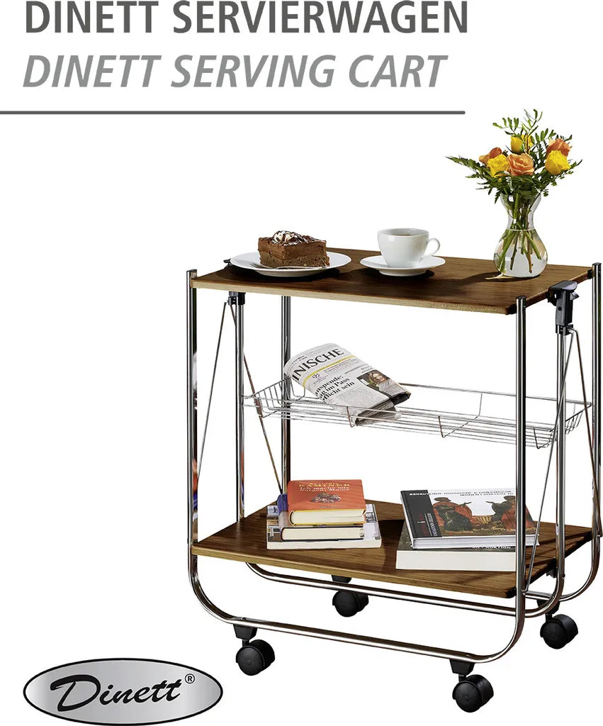 Wenko Servierwagen Dinett Deluxe Walnuss