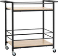  HOMCOM Küchenwagen Servierwagen Aufbewahrungswagen Beistellwagen Mit 2 Ebenen Und Griff Rollenwagen Für Küche Esszimmer Belastbarkeit 60 Kg Spanplatte 82 X 40 X 75 Cm