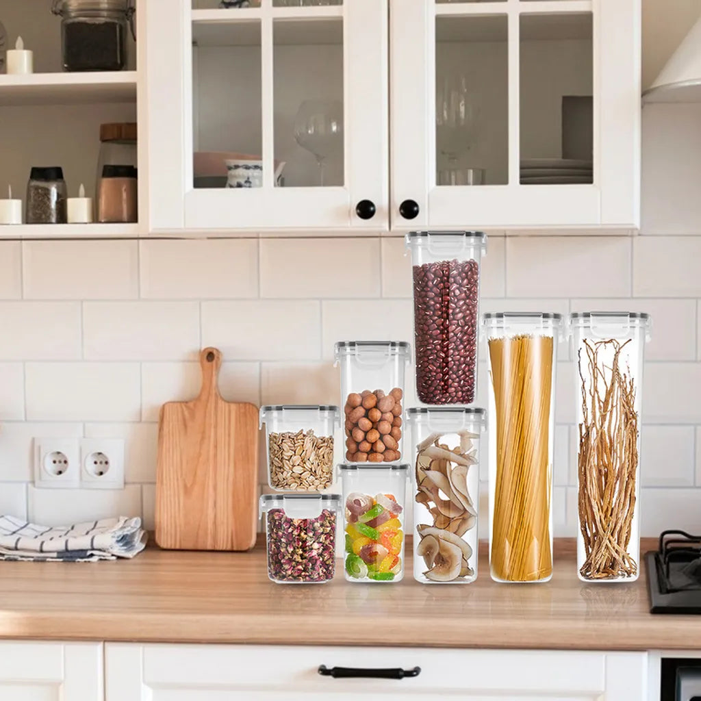  Lospitch 8er Set Vorratsdosen Müsli Behälter Mehl Nudel Schüttdose Pasta Lebensmittel