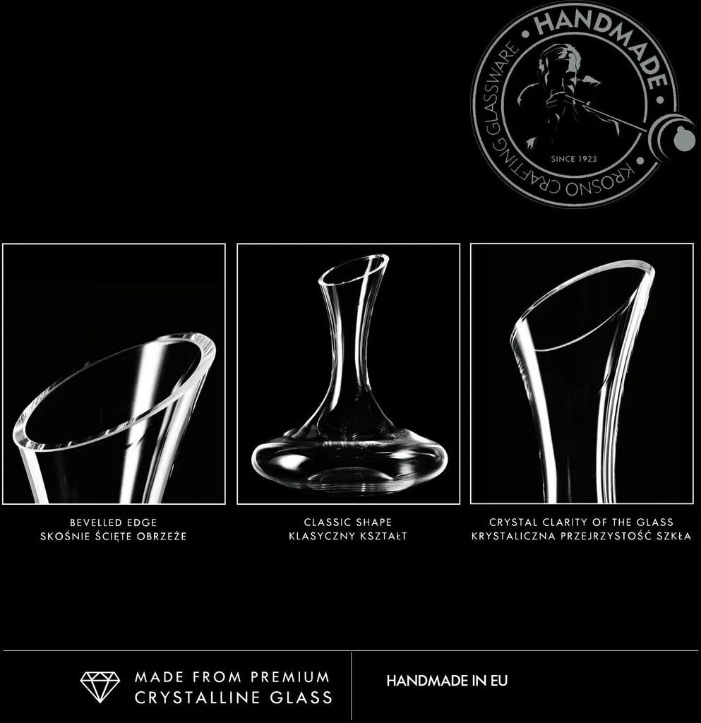  KROSNO Wein-Dekanter Wein-Karaffe | 1500 ML | Set Von 1 | Vinoteca Kollektion | Rotwein Dekantierer Dekantierkaraffe | Perfekt Für Zu Hause, Restaurants Und Partys | Zur Manuellen Reinigung
