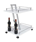  HAKU Servierwagen Mit Integriertem Flaschenhalter Aus Stahl & MDF, Chrom-weiß, BxTxH: 40x60x72 Cm; 89353