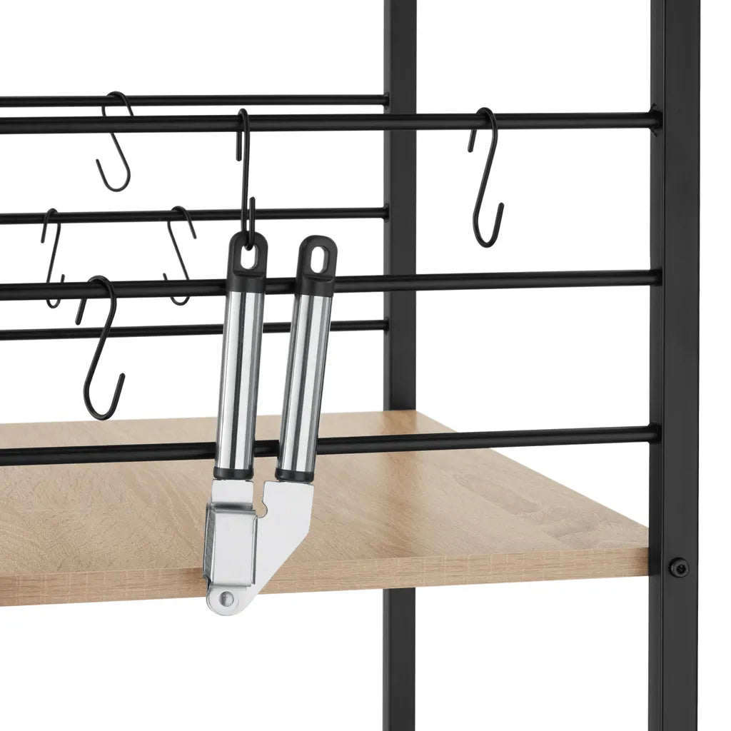  Tectake Servierwagen Rugby 65,5x45,5x88,5cm - Industrial Holz Hell, Eiche Sonoma