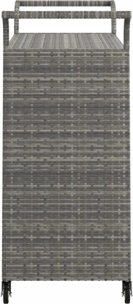  VidaXL Barwagen Mit Schublade Grau 100x45x97 Cm Poly Rattan