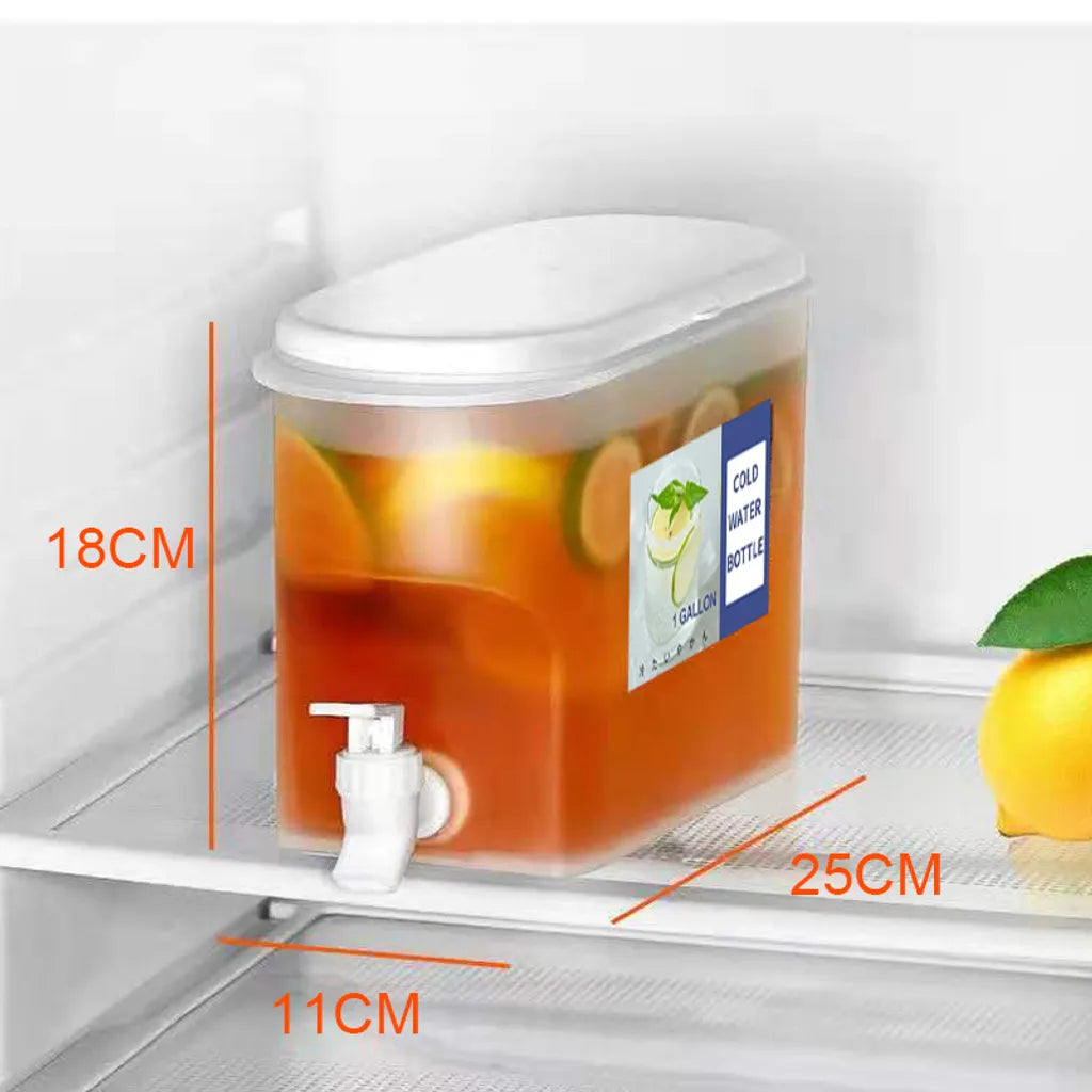  Getränkespender Aus Kunststoff, Getränkespender Mit Zapfen, 3.5L/ 5L L Eissaft, Limonadenspender Für Party, Täglicher Gebrauch, Milchspender Für Kühlschrank Gallone, Kleiner Wasserspender,3,5 L