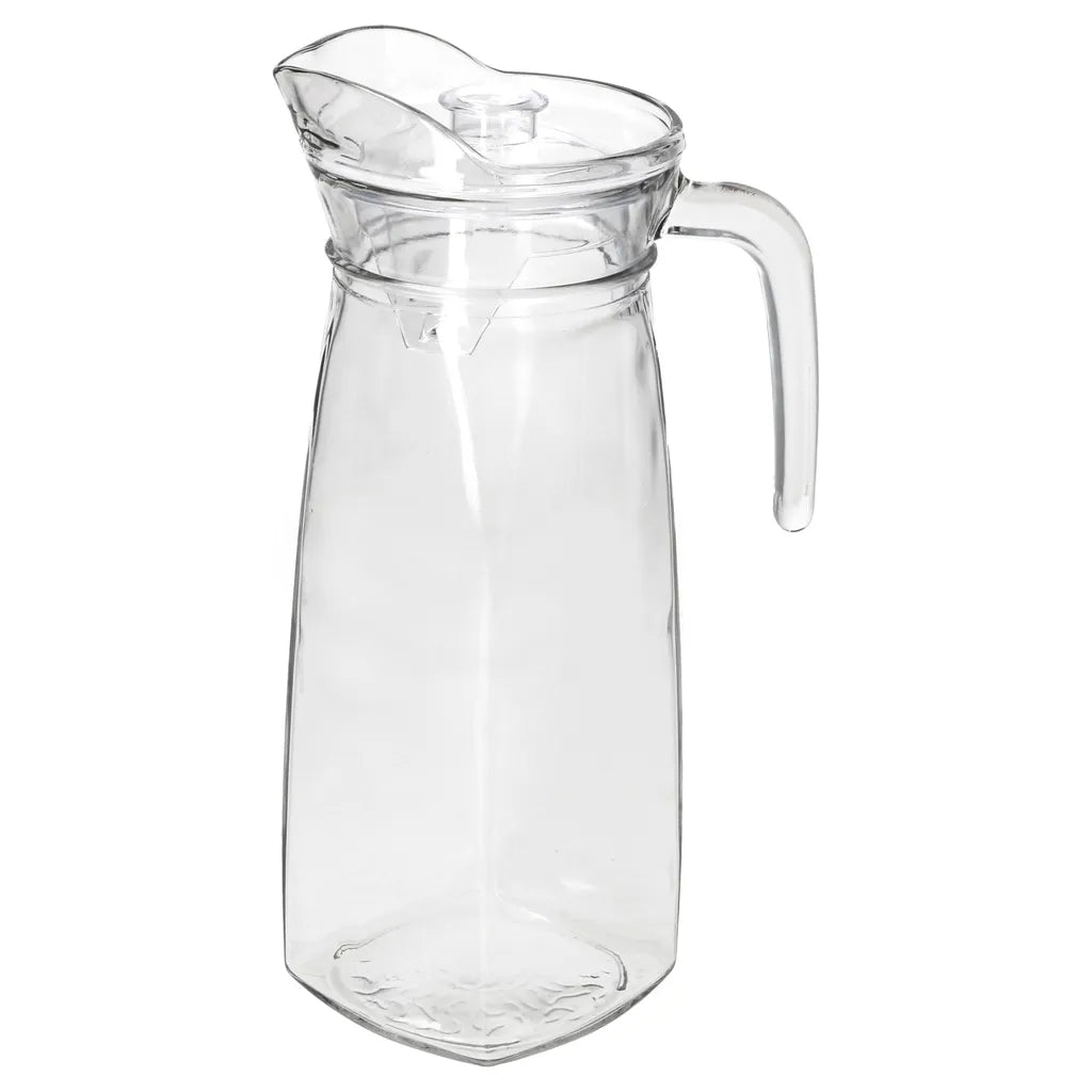 KARA Glas-Karaffe Mit Kunstoff-Deckel + Griff 1,2L Wasser-Krug Saftkanne Limo
