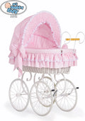  Stubenwagen Set Mit Ausstattung Rosa Für Mädchen Nostalgiestubenwagen Komplett KleinBaby