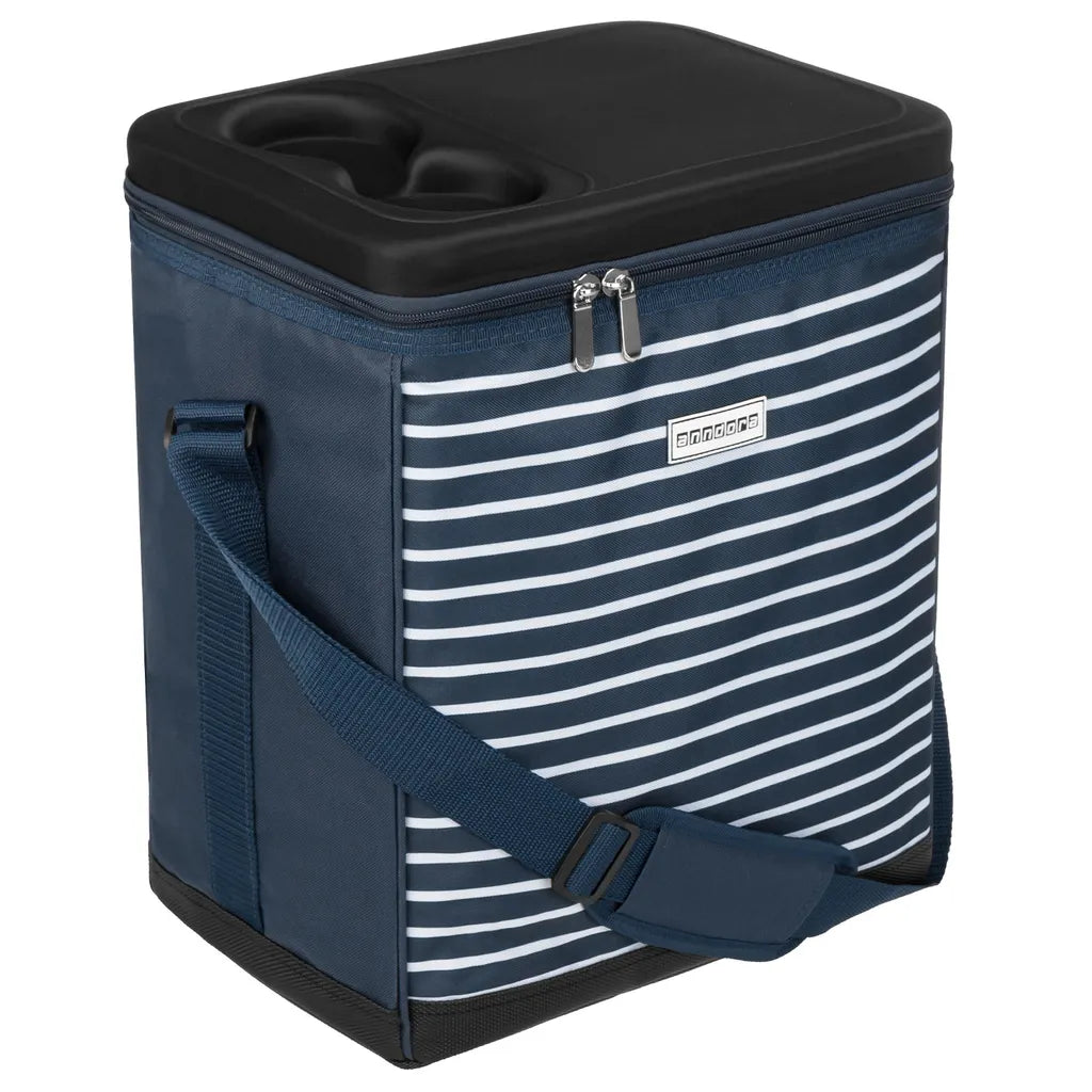  Anndora Kühltasche 32 Liter Navy Blau Weiß - Kühleinsatz -reisenthel Carrycruiser Kompatibel - Blau-weiss Gestreift