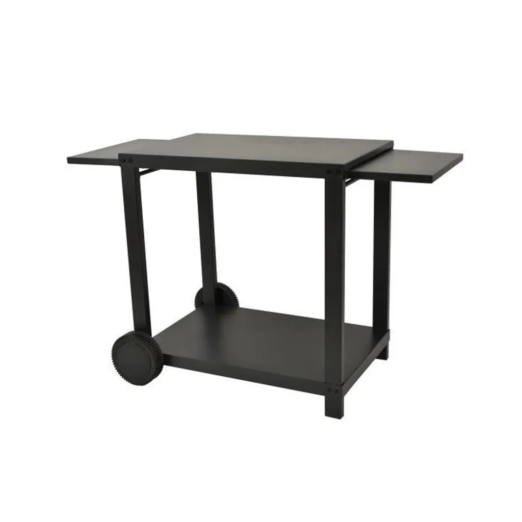  COOKINGBOX Rollwagen Für Plancha Mit Klappbaren Regalen - Stahl - Schwarz