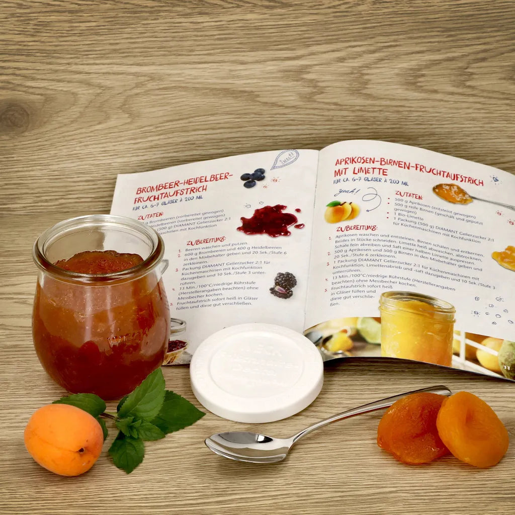  MamboCat 12er Set Weckgläser Tulpenglas Mit Frischhalte-Deckel 220ml + Rezeptheft