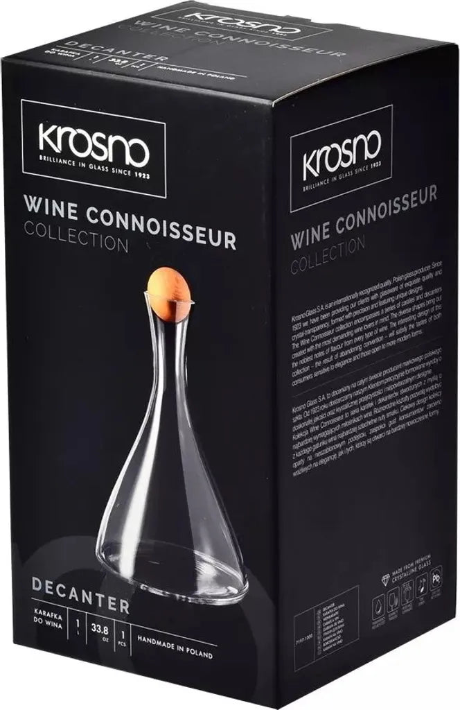  KROSNO Wine Connoisseur Wein Karaffe Rotwein Dekanter, 1000 Ml, Handgemacht