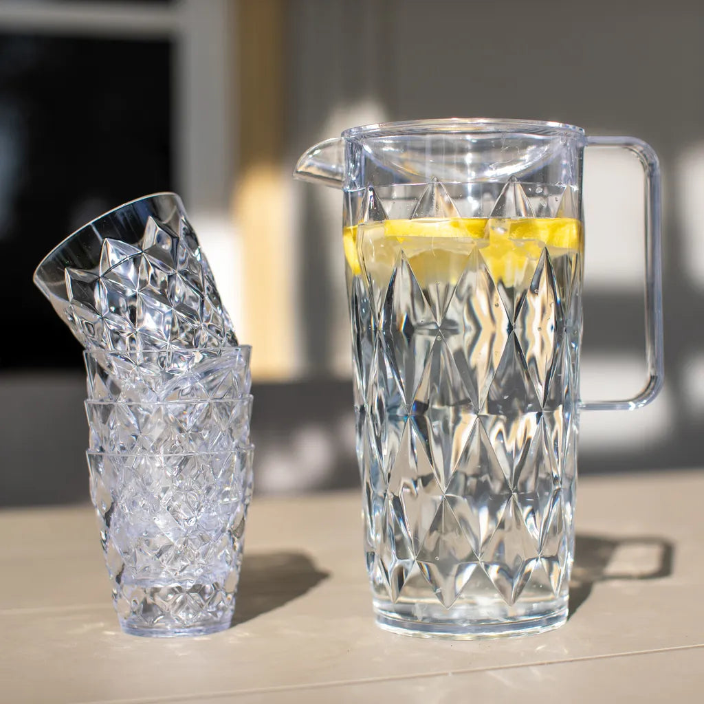  Koziol - Kristallkaraffe 1,6 Liter Mit 4 Tassen à 250 Ml