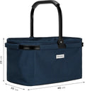  Anndora Einkaufskorb - Henkelkorb Blau Hahnentritt48 Cm Breit - Hahnentritt